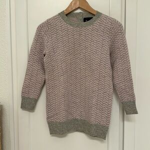 J. Crew blush pink and gray herringbone sweater